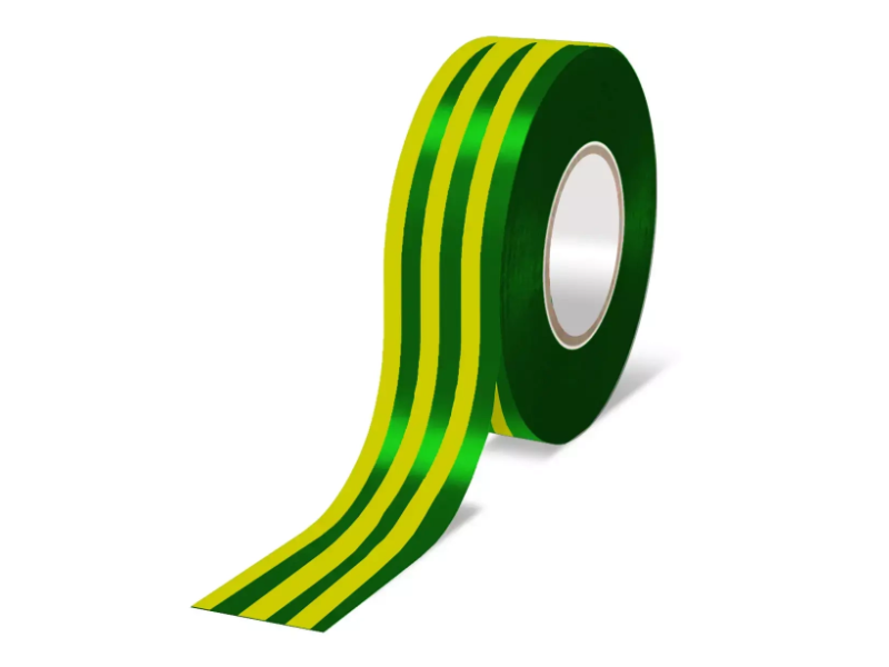 Izolacijski trak PVC rumeno-zelen 19mmx10m, debeline 0,13mm
