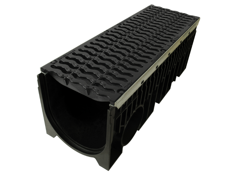 HD-PP KANALETA 1M, ŠIRINA 150mm z dvema rešekama 0,5m iz duktil-železa C250