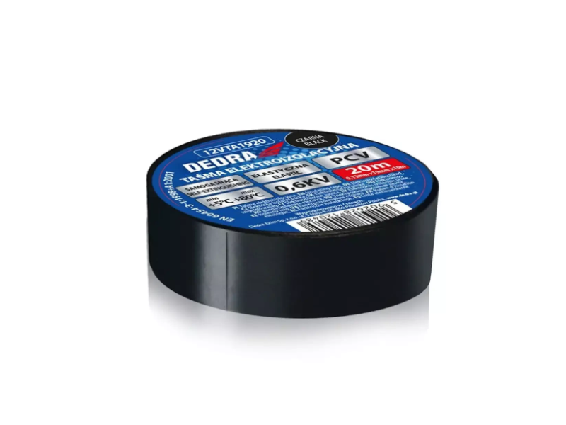 Izolacijski trak PVC črn 19mmx20m