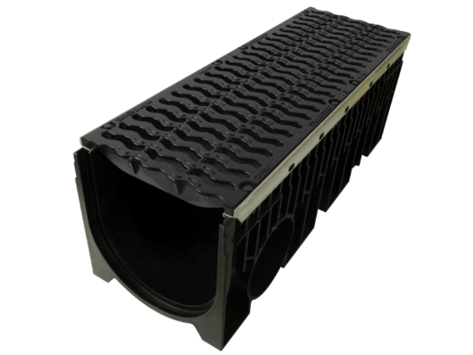 HD-PP KANALETA 1M, ŠIRINA 150mm z dvema rešekama 0,5m iz duktil-železa C250