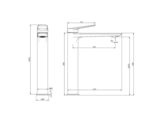ARMATURA VIGANTE VECTOR ZA UMIVALNIK VISOKA GUN GREY