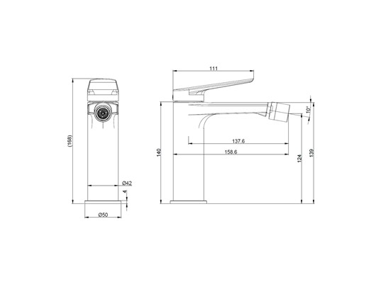 ARMATURA VIGANTE VECTOR ZA BIDE GUN GREY