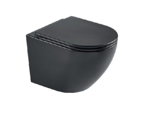 WC ŠKOLJKA VISEČA ČRNA KARAT Z DESKO