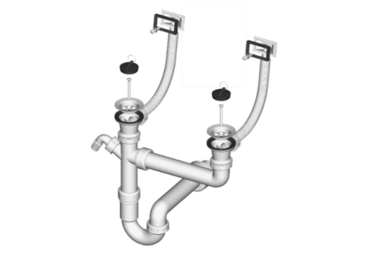SIFON ZA POMIVALNO KORITO DVOJNI