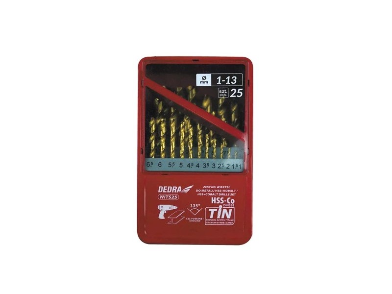 Komplet  vrtalnikov 25 kos za kovino  HSS+KOBALT+TIN  135
