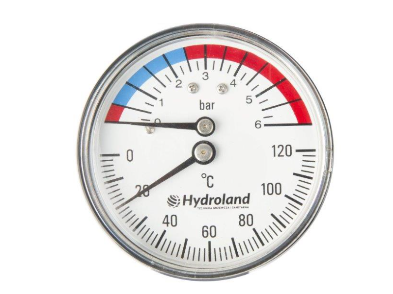 TERMOMANOMETER 63mm 1/2'' 0-6 BAR 0-120°C