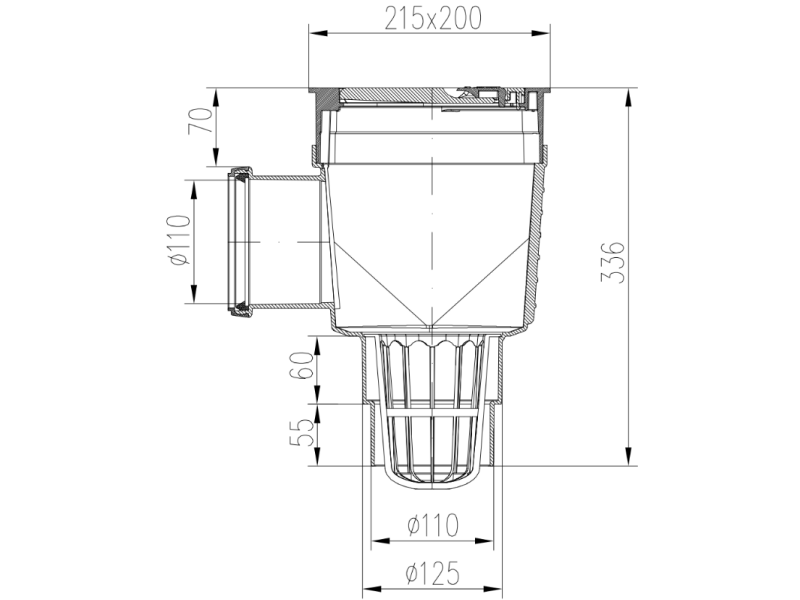 PESKOLOV 125/110 S STRANSKIM PRIKLJUČKOM 110