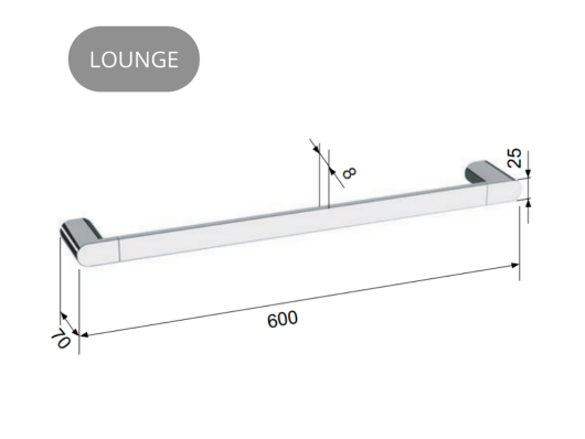 LOUNGE DRŽALO ZA BRISAČO 60cm