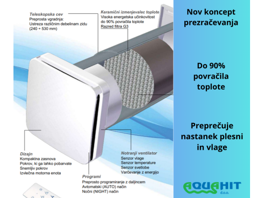 VENTILACIJSKA ENOTA ZA REKUPERACIJO TOPLOTE