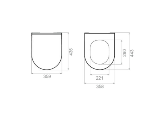 WC DESKA CeraStyle BELLA 48  slim-počasno zapiranje
