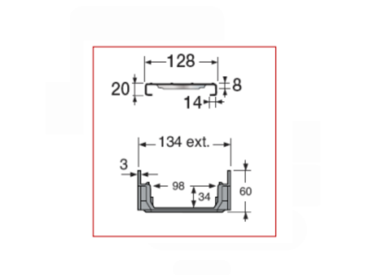 KANALETA CONNECTO 1M, Š=130mm, V=60 A15 INOX REŠETKA